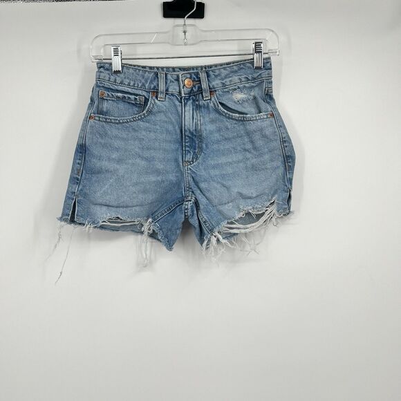 Garage Denim Shorts 00 Festival Cut Off Raw Hem Boho Hippie Western Rodeo - Picture 1 of 11